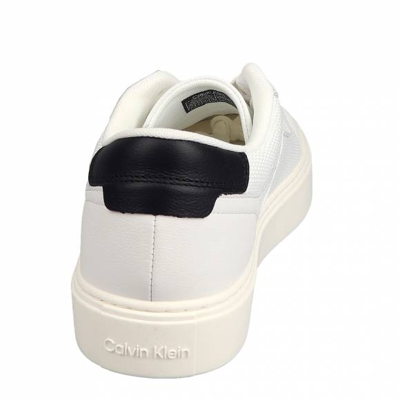 Aνδρικά Sneakers Calvin Klein Hm0hm00922 0k9 White Black Low Top Lace Up Knit