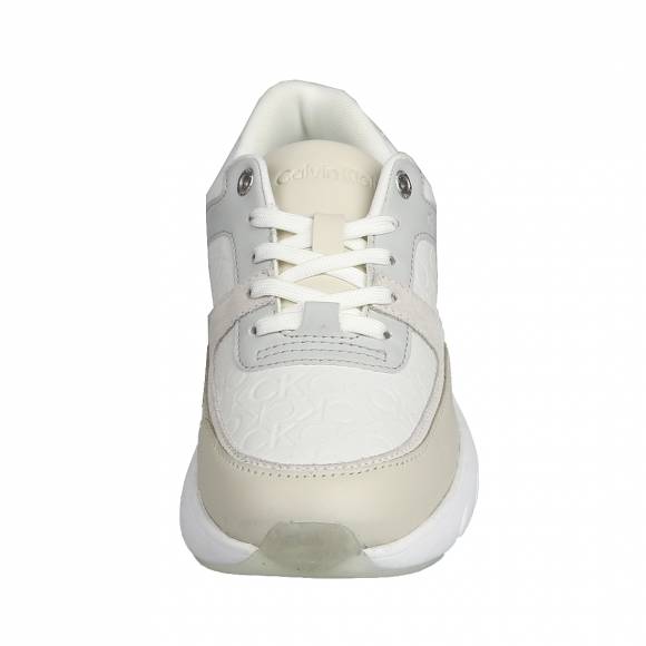 Γυναικεία Sneakers Calvin Klein Hw0hw01869 0F9 Dk Ecru White Elevated Runner Mono Mix