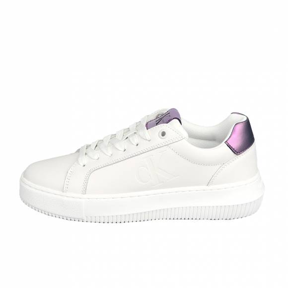 Γυναικεία Sneakers Calvin Klein Yw0yw01202 01w Bright White Amethyst Chunky Cupsole Laceup Lth Wm