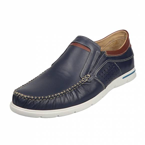 Ανδρικά Παπούτσια Casual Verraros 225 Blue Leather Cbr