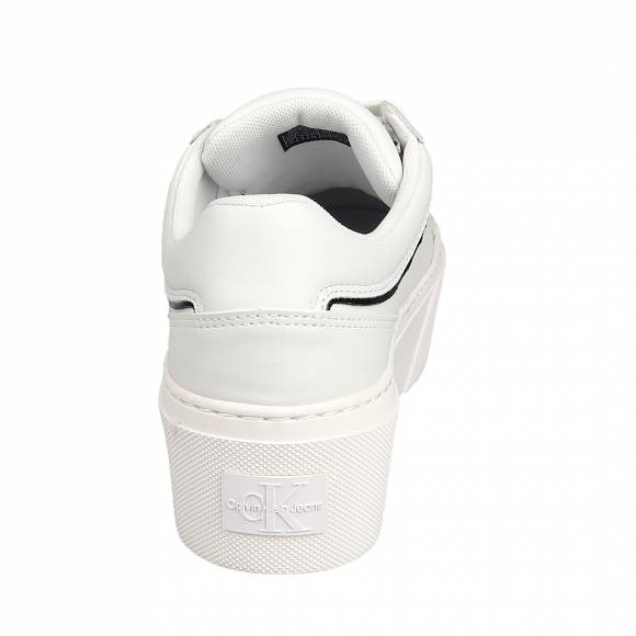 Γυναικεία Sneakers Calvin Klein Yw0yw00868 0k4 White Black Flatform Low Branded Lace