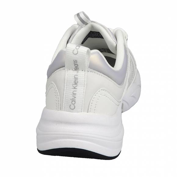 Γυναικεία Sneakers Calvin Klein Yw0yw01044 Ybr Bright White Reflective Oyster M Retro Tennis Laceup Mix Refl Wn