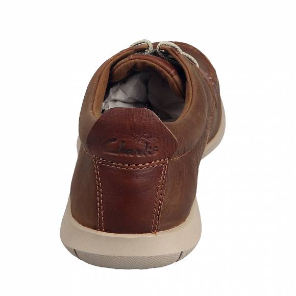 Ανδρικά Παπούτσια Casual Clarks Flexway Lace 261769507 Dark Tan Leather