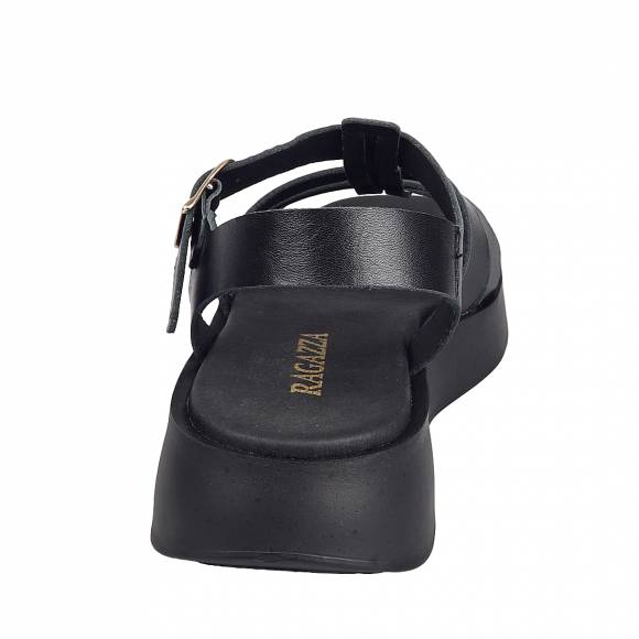 Γυναικεία Flatforms Ragazza 01168 Black Leather
