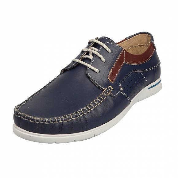 Ανδρικά Παπούτσια Casual Verraros 226 Blue Leather Cbr